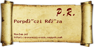 Porpáczi Róza névjegykártya